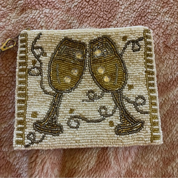 Shirdee Beaded Champagne Clutch - Picture 1 of 9